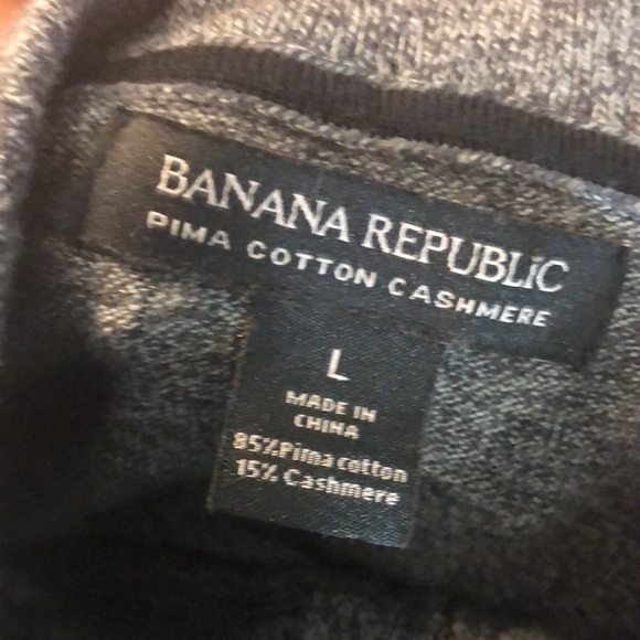 Banana Republic Pima Cotton Cashmere Quarter 1/4 Zip Gray Size Large - Picture 6 of 10